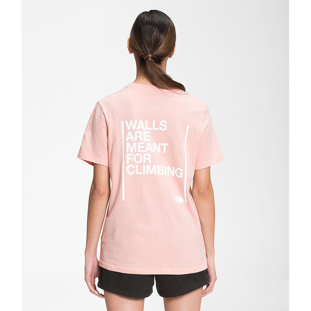 The North Face T-Shirts Womens Australia - The North Face Short Sleeve Walls Sand Rose (PJF-859014)